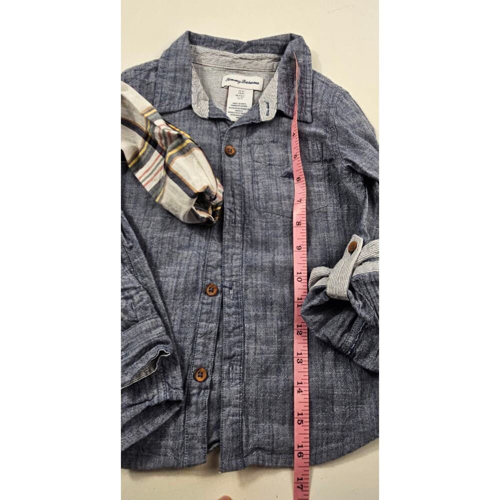 Lot of 2 boys Tommy bahama long sleeve button up tops 3-4T EUC holiday chambray - Picture 4 of 4